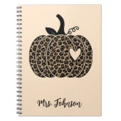 Leopard Pumpkin Personalisiert Teacher Notebook Notizblock (Vorderseite)