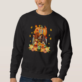 Leopard Pumpkin Print Plaid Gnomes Fall Autumn Tha Sweatshirt
