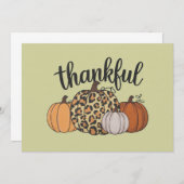 Leopard Pumpkin Season Erntedank Halloween Fall Einladung (Vorne/Hinten)