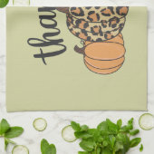 Leopard Pumpkin Season Erntedank Halloween Fall Geschirrtuch (Gefaltet)