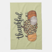 Leopard Pumpkin Season Erntedank Halloween Fall Geschirrtuch (Vertikal)