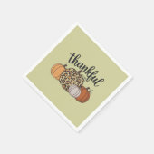 Leopard Pumpkin Season Erntedank Halloween Fall Serviette (Ecke)