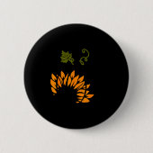 Leopard Pumpkin Sunflower Fall Autumn Halloween Th Button (Vorderseite)