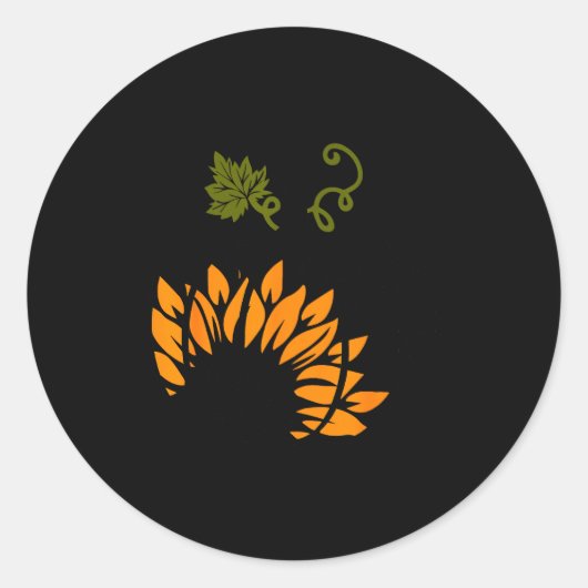 Leopard Pumpkin Sunflower Fall Autumn Halloween Th Runder Aufkleber (Vorderseite)