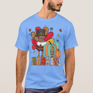 Leopard Pumpkin Türkei Herbstlaub Herbst Thanksgi T-Shirt