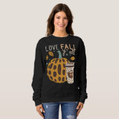 Leopard Pumpkin und Kaffee Liebe Fall Ya'll Sweatshirt (Vorne ganz)