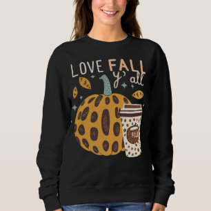 Leopard Pumpkin und Kaffee Liebe Fall Ya'll Sweatshirt