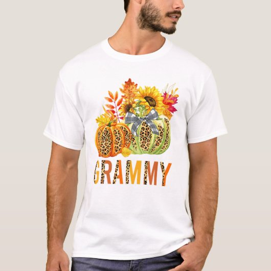 Leopard Pumpkins Grammy Fall T-Shirt (Vorderseite)