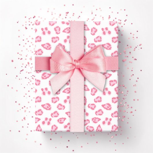 Leopard-Punkt in Rosa Geschenkpapier