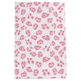 Leopard-Punkt in Rosa Mittlere Geschenktüte