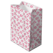Leopard-Punkt in Rosa Mittlere Geschenktüte (Rückseite Schrägansicht)