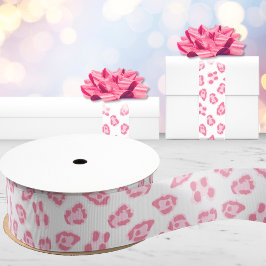 Leopard-Punkt in Rosa Ripsband