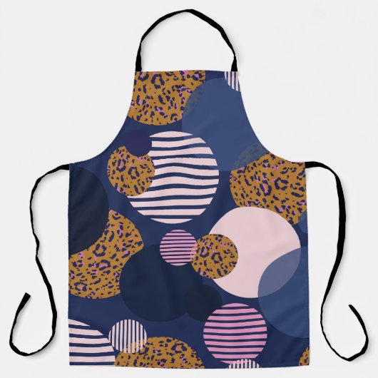Leopard-Punkte: Dunkle blaue Eleganz. Schürze (Vorderseite)