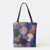 Leopard-Punkte: Dunkle blaue Eleganz. Tasche (Rückseite)