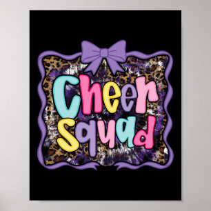 Leopard Purple Coquette Cheer Cheerleader-Bandana Poster