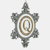 Leopard Q Schneeflocken Zinn-Ornament (Links)