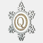 Leopard Q Schneeflocken Zinn-Ornament (Rechts)
