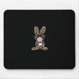 Leopard Rabbit Bunny Blows Gum Ostertag Mousepad