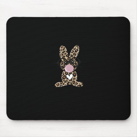 Leopard Rabbit Bunny Blows Gum Ostertag Mousepad (Vorne)