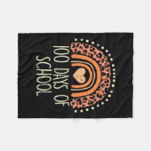 Leopard Rainbow 100 Days School Niedlich 100th Day Fleecedecke (Vorderseite (Horizontal))