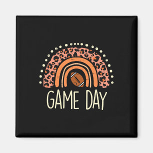 Leopard Rainbow American Football Game Day Sport W Magnet