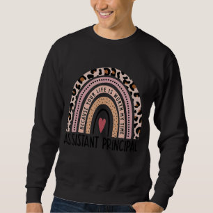 Leopard Rainbow Assistentin Hauptlehrerin Zurück T Sweatshirt