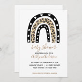 Leopard Rainbow Baby Dusche Einladung (Vorne/Hinten)