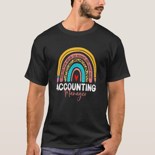 Leopard Rainbow Back Accounting Manager T-Shirt (Vorderseite)