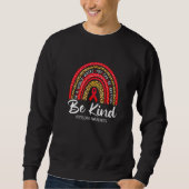 Leopard Rainbow Be Kind Red Ribbon Dyslexia Awaren Sweatshirt (Vorderseite)