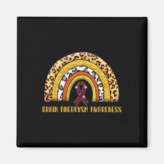 Leopard Rainbow Brain Aneurysm Krieger Magnet (Vorne)