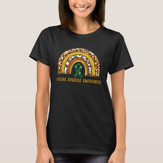 Leopard Rainbow Celiac disease Warrior T-Shirt (Vorderseite)