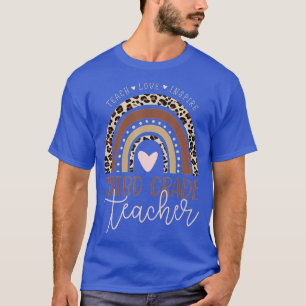 Leopard Rainbow Dritter Lehrer erster Tag T-Shirt