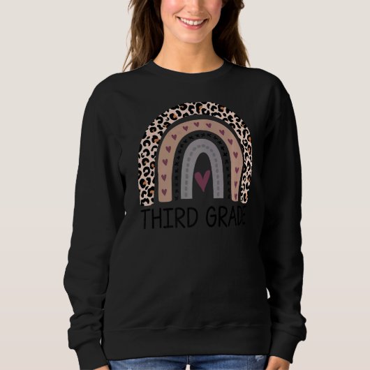 Leopard Rainbow Dritter Lehrer Sweatshirt (Vorderseite)
