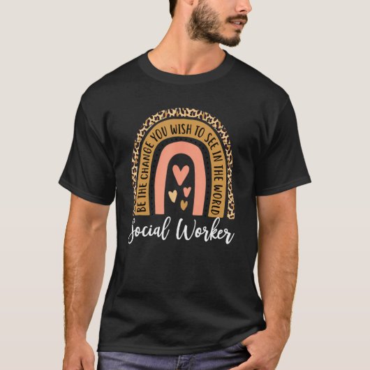 Leopard Rainbow Funny Work Liebe T-Shirt (Vorderseite)