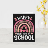 Leopard Rainbow - glücklicher erster Schullehrer Karte (Gelbe Blume)