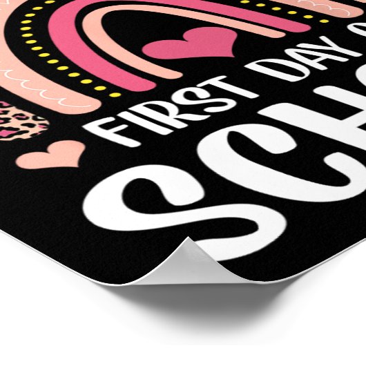 Leopard Rainbow - glücklicher erster Schullehrer Poster (Ecke)