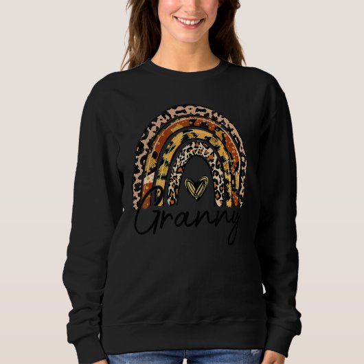 Leopard Rainbow Granny Selegno Fall Thanksg Sweatshirt (Vorderseite)