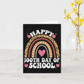 Leopard Rainbow Happy 100th Day School Niedlich 10 Karte (Gelbe Blume)