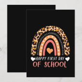 Leopard Rainbow Kindergarten Lehrer Einladung (Vorne/Hinten)