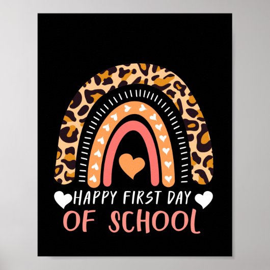 Leopard Rainbow Kindergarten Lehrer Poster (Vorne)