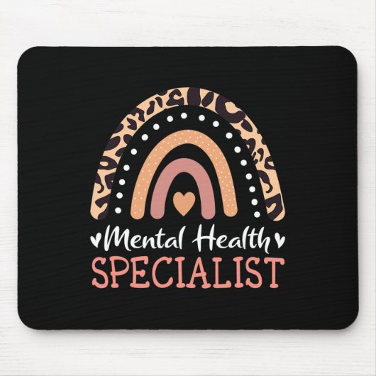 Leopard Rainbow Mental Health Specialist Mousepad (Vorne)
