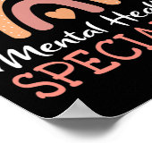 Leopard Rainbow Mental Health Specialist Poster (Ecke)
