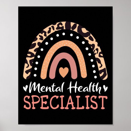 Leopard Rainbow Mental Health Specialist Poster (Vorne)