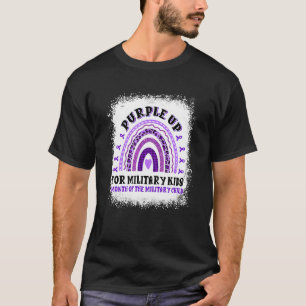 Leopard Rainbow Militärischer Kindermonat Lila T-Shirt