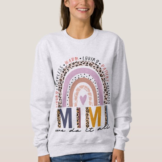 Leopard Rainbow Mimi Life, gesegnet Mimi Sweatshirt (Vorderseite)