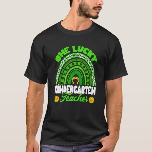 Leopard Rainbow One Luck Kindergarten St P T-Shirt (Vorderseite)