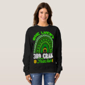 Leopard Rainbow One Lucky 3rd Grade Teacher St Pat Sweatshirt (Vorne ganz)