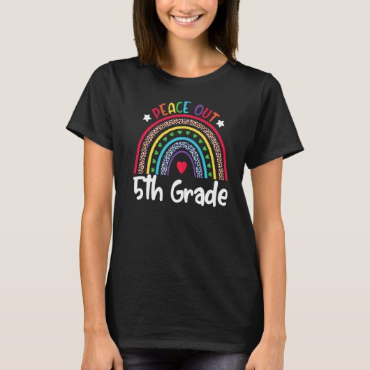 Leopard Rainbow Peace Out 5. T-Shirt (Vorderseite)