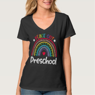 Leopard Rainbow Peace Out Preschool letzten Tag de T-Shirt