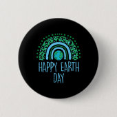 Leopard Rainbow Planet Happy Earth Day Niedlich Te Button (Vorderseite)